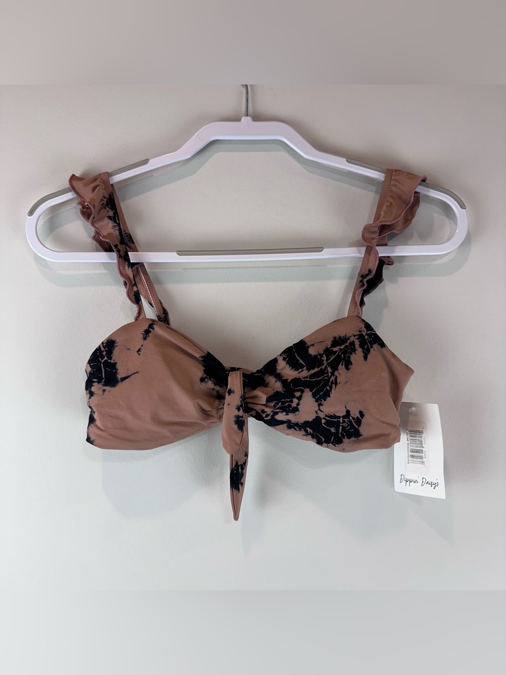 NEW Dippin’ Daisy’s Brown Black Midnight Tie Dye Muse Bikini Swim Top Size Small